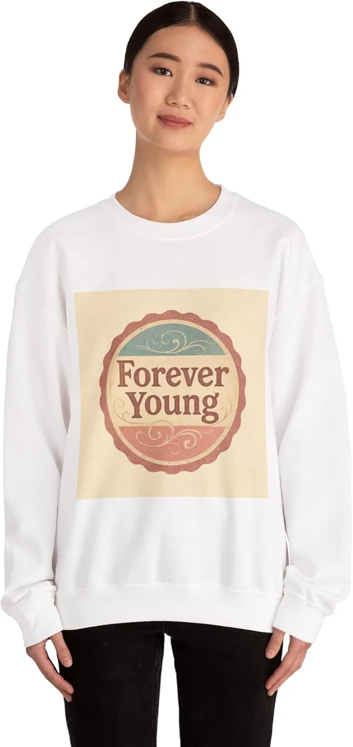 Толстовка с круглым вырезом Forever Young Retro Design Unisex Heavy Blend™ — фото 4