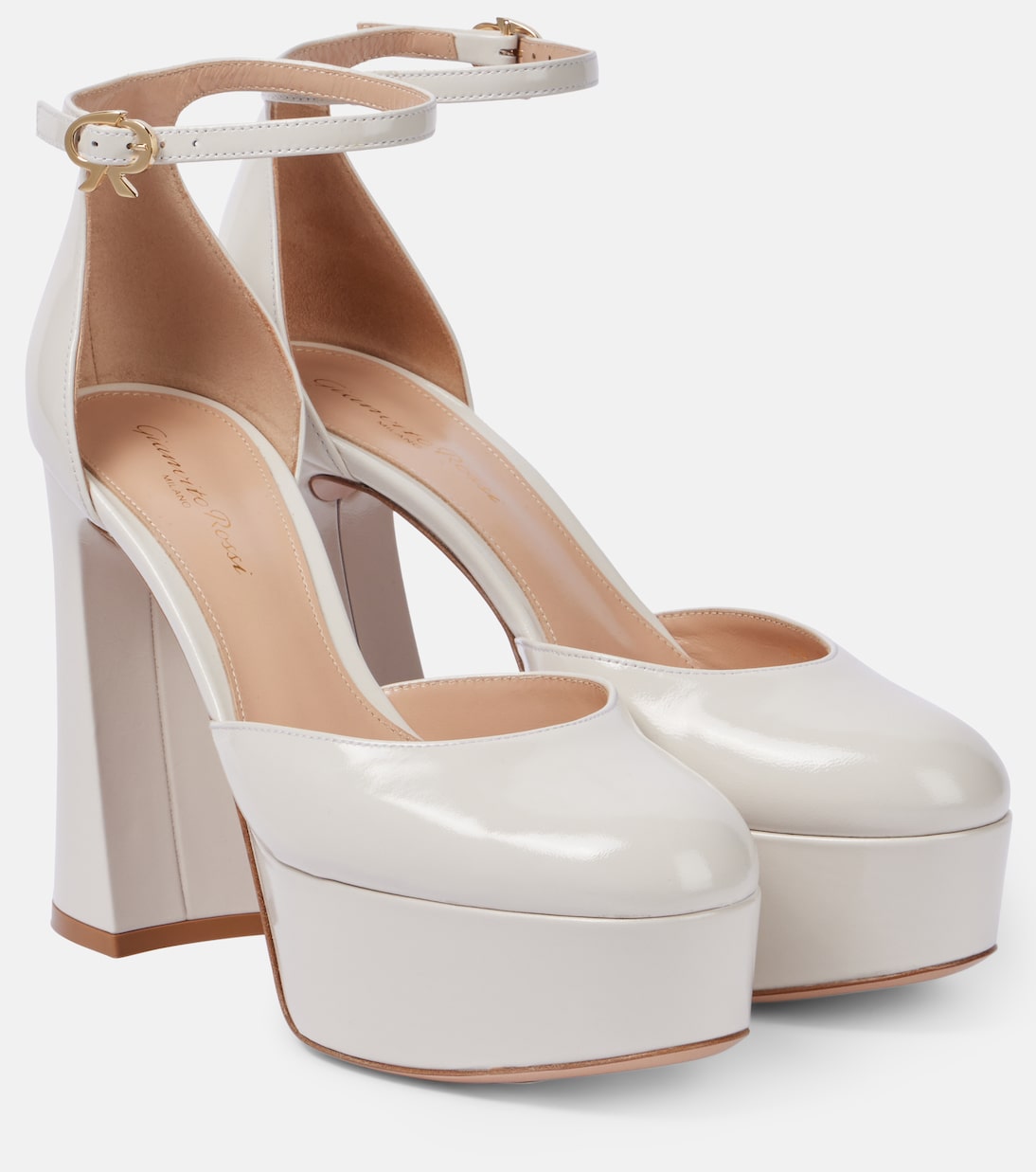 Хилари лаковые платформы-лодочки Gianvito Rossi, белый