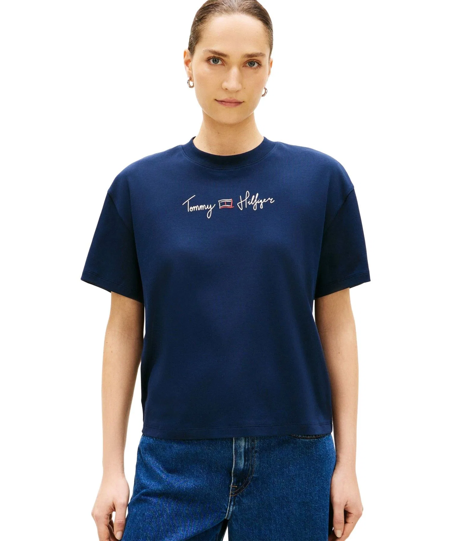 Женская футболка с графическим принтом TOMMY HILFIGER мультиколор