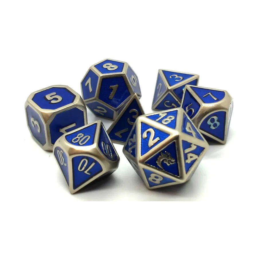 

Поликомплект — синий металлик (7), Metal Dice - Elven Forged