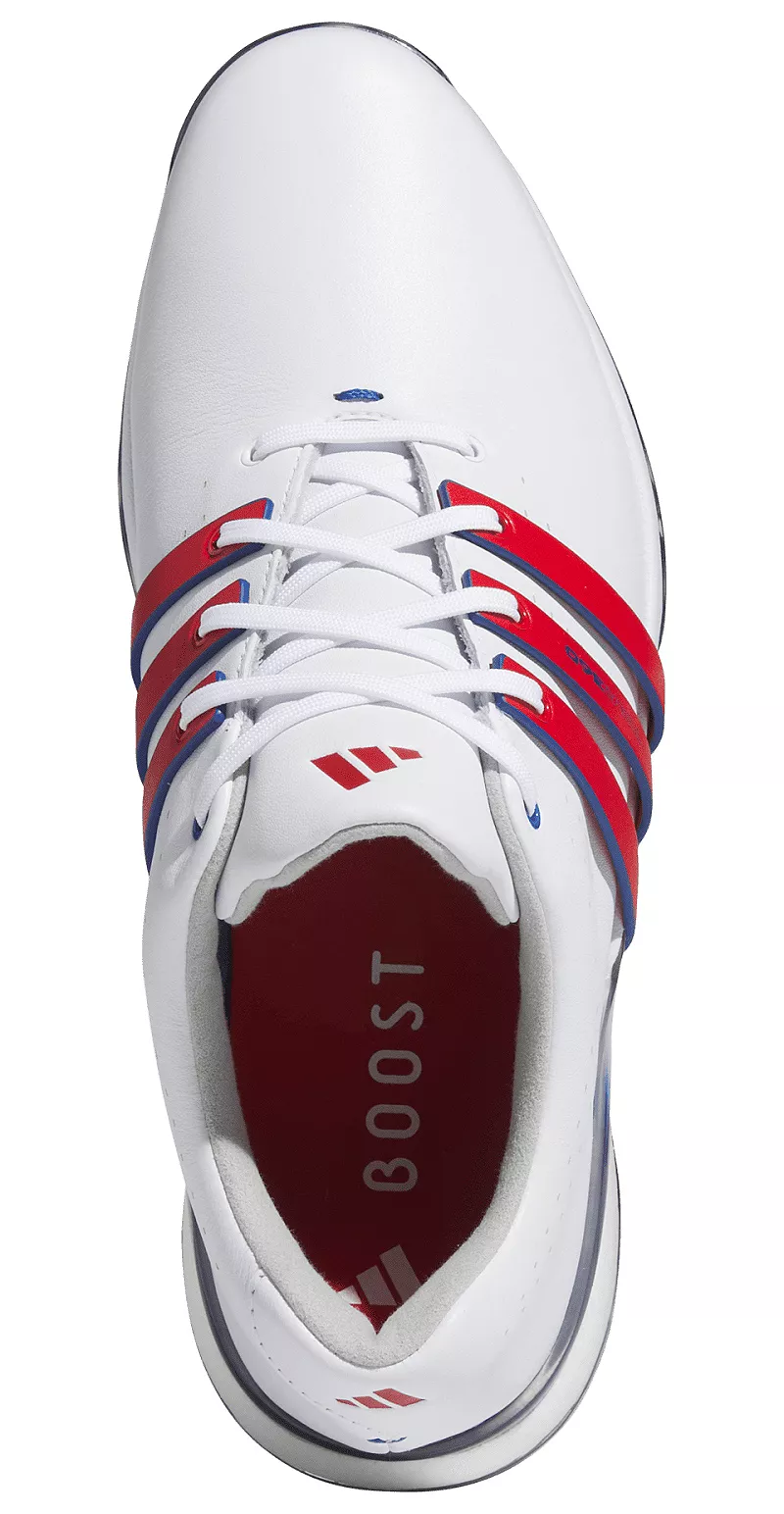 Мужские кроссовки для гольфа Adidas Tour360 24 BOOST, белый/красный/синий — фото 2