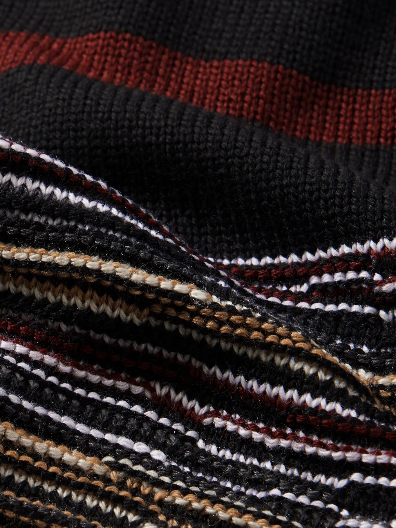 

Полосатый шерстяной шарф MISSONI, черный