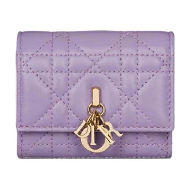

DIOR Кошелёк из овечьей кожи женский светло-фиолетовый