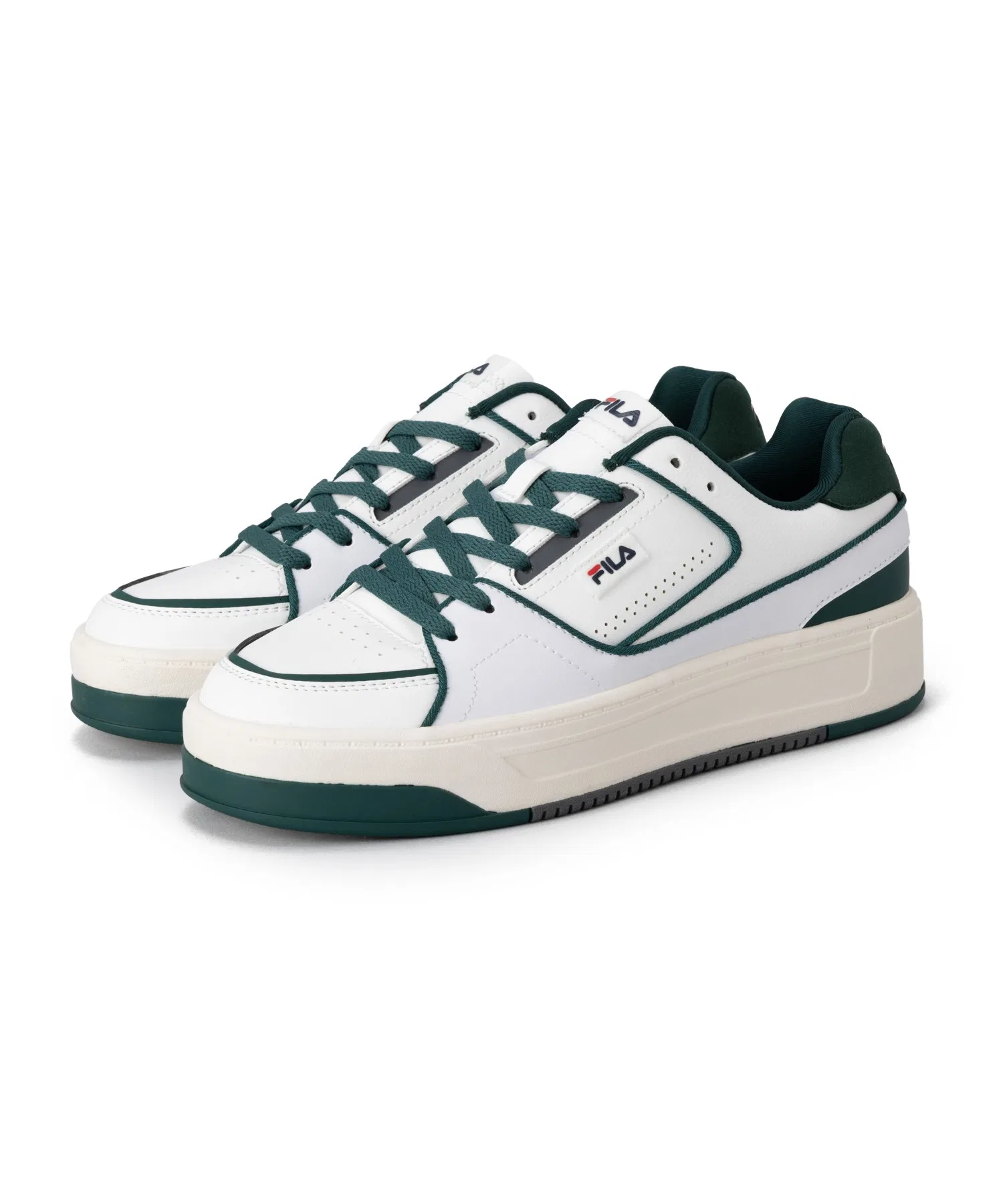 Унисекс кроссовки FILA COURT FEATHERY V2 бело-зелёные — фото 2