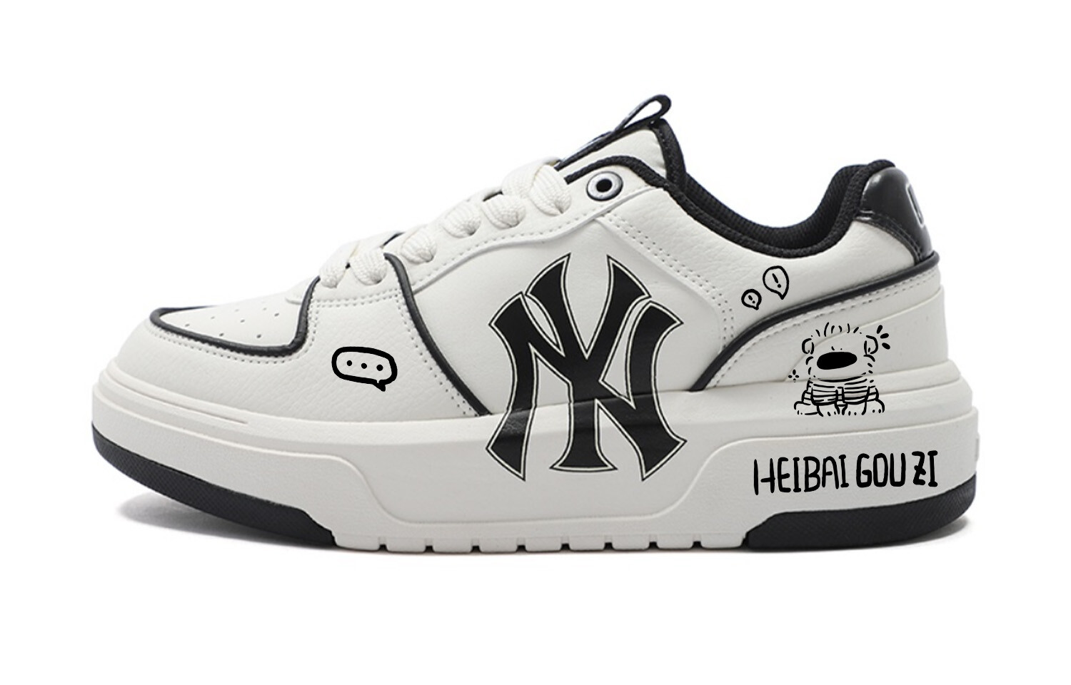 

Кроссовки MLB Chunky Liner Skateboard Shoes Unisex Low-Top Black/White, черный/белый