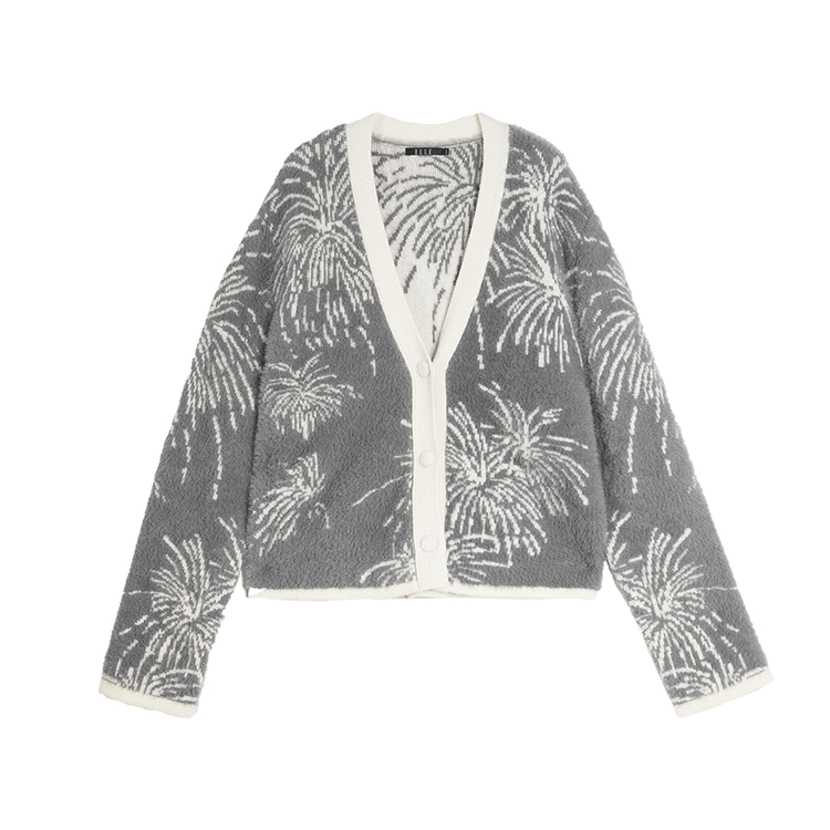 

Свитер XU ZHI женский кардиган с V-образным вырезом ELLE, medium серый