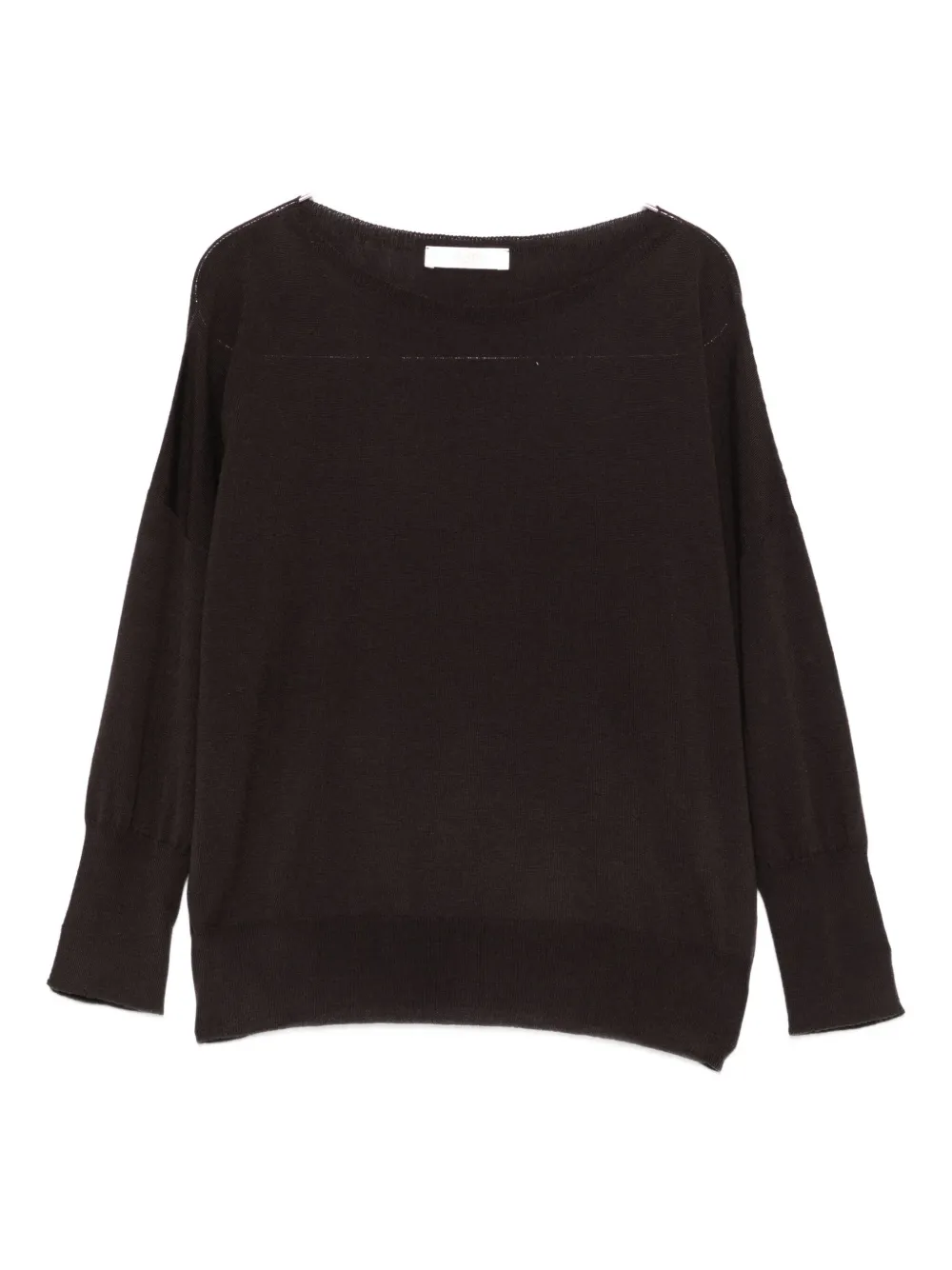 

Джемпер с вырезом лодочка и рукавами три четверти Incotex, коричневый