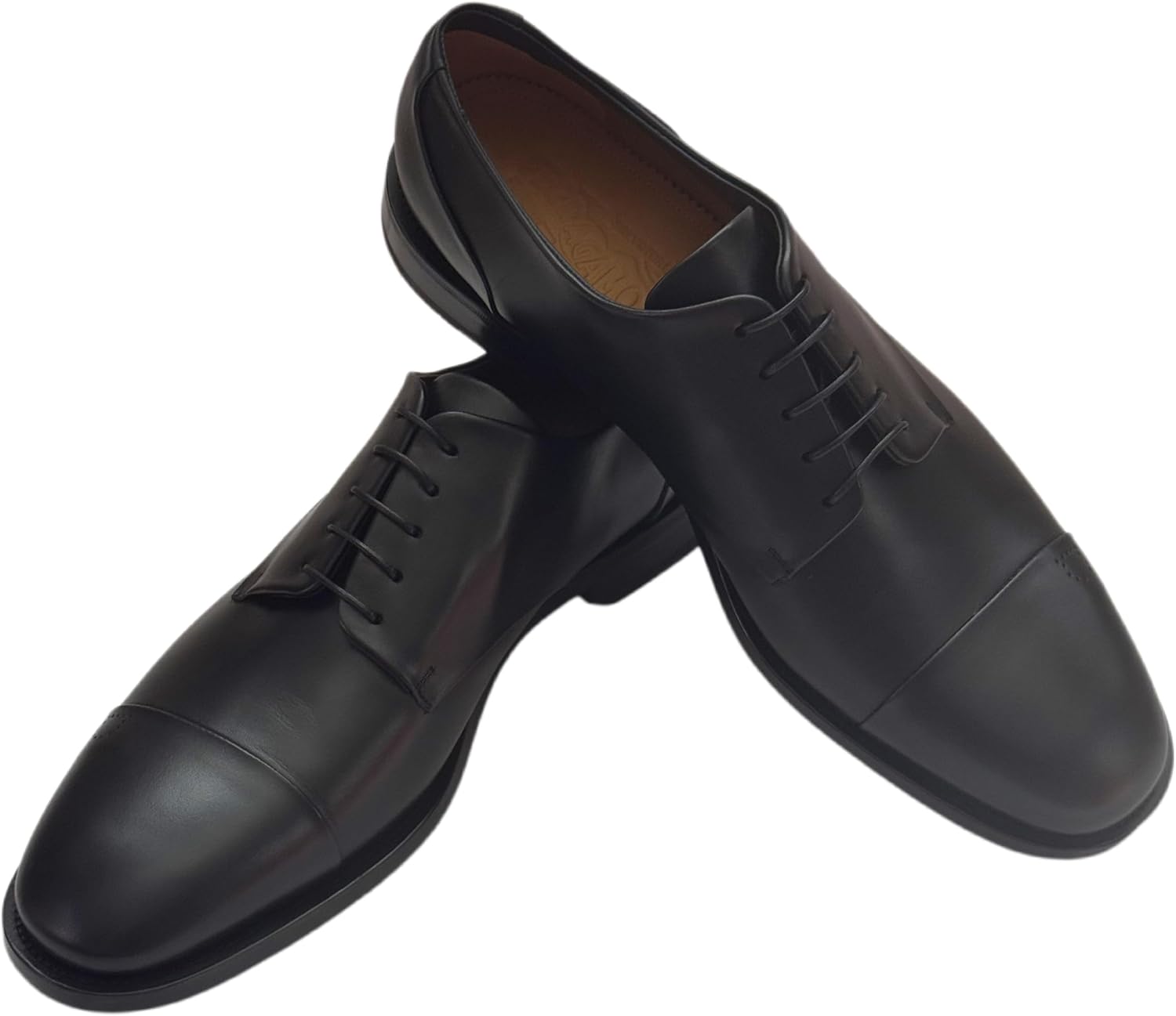 Мужские классические туфли Salvatore Ferragamo Gavino (D/Medium) с черным носком из кожи, дерби оксфорд, формальные и повседневные — фото 4