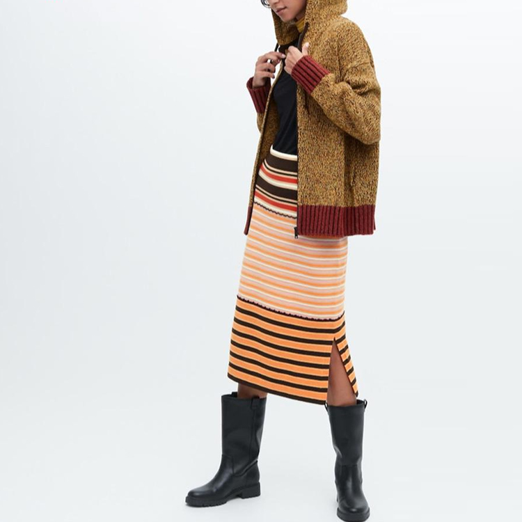 X MARNI Юбка Женская Тёмно-коричневая UNIQLO, Тёмная Умбра — фото 3