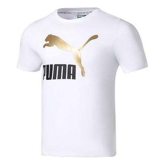 

Футболка classics logo metallic tee 'white' Puma, белый