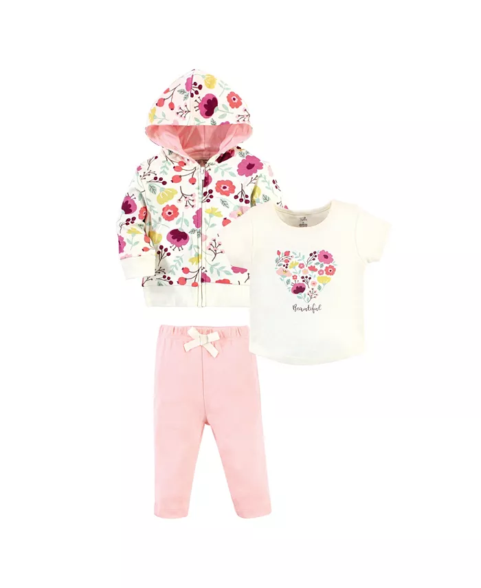 

Детская хлопковая толстовка с капюшоном, боди или футболка и штанишки Touched By Nature, мультиколор