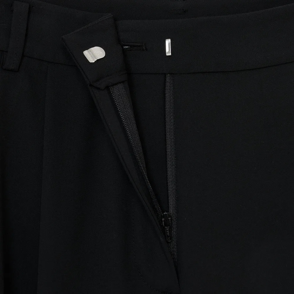 Брюки женские Lacoste с защипами, весенняя коллекция, черные — фото 3
