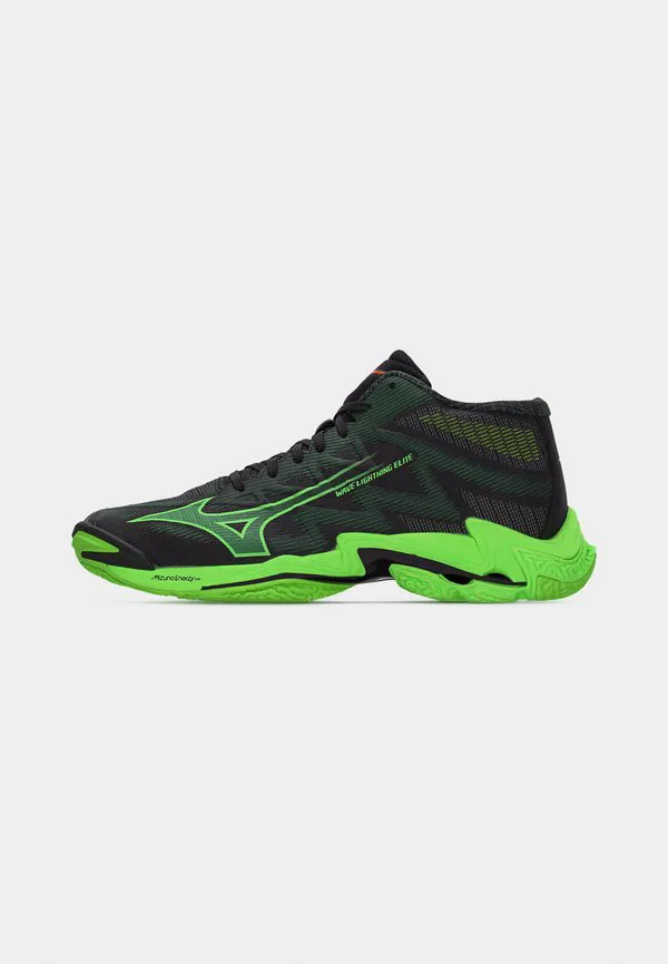 Волейбольные кроссовки wave lightning elite mid Mizuno, Black/Glowing Apple/Mandarin Orange — фото 2