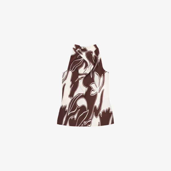 

Топ Ro&Zo Swirl-Print с драпировкой, коричневый