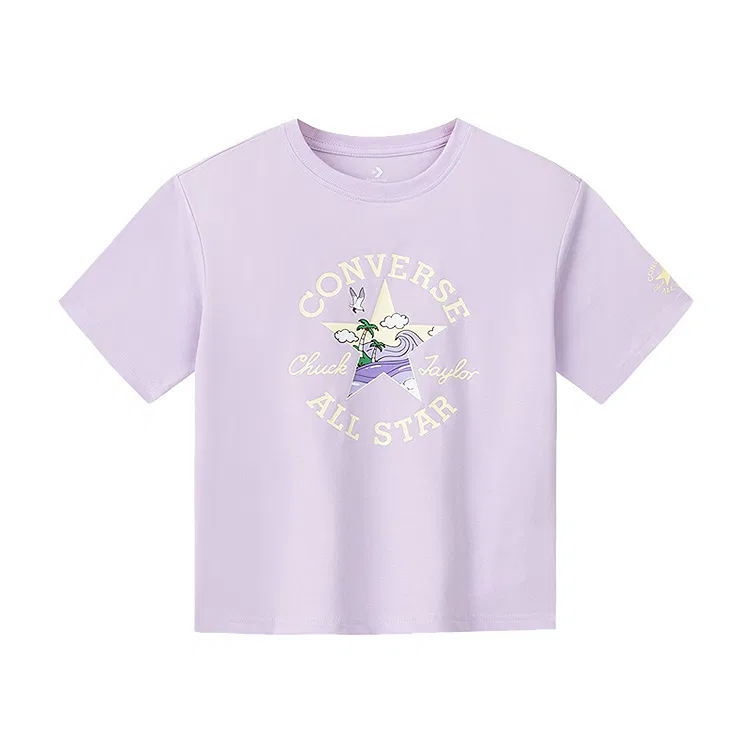 Футболка Grade School с круглым вырезом Converse, Lavender