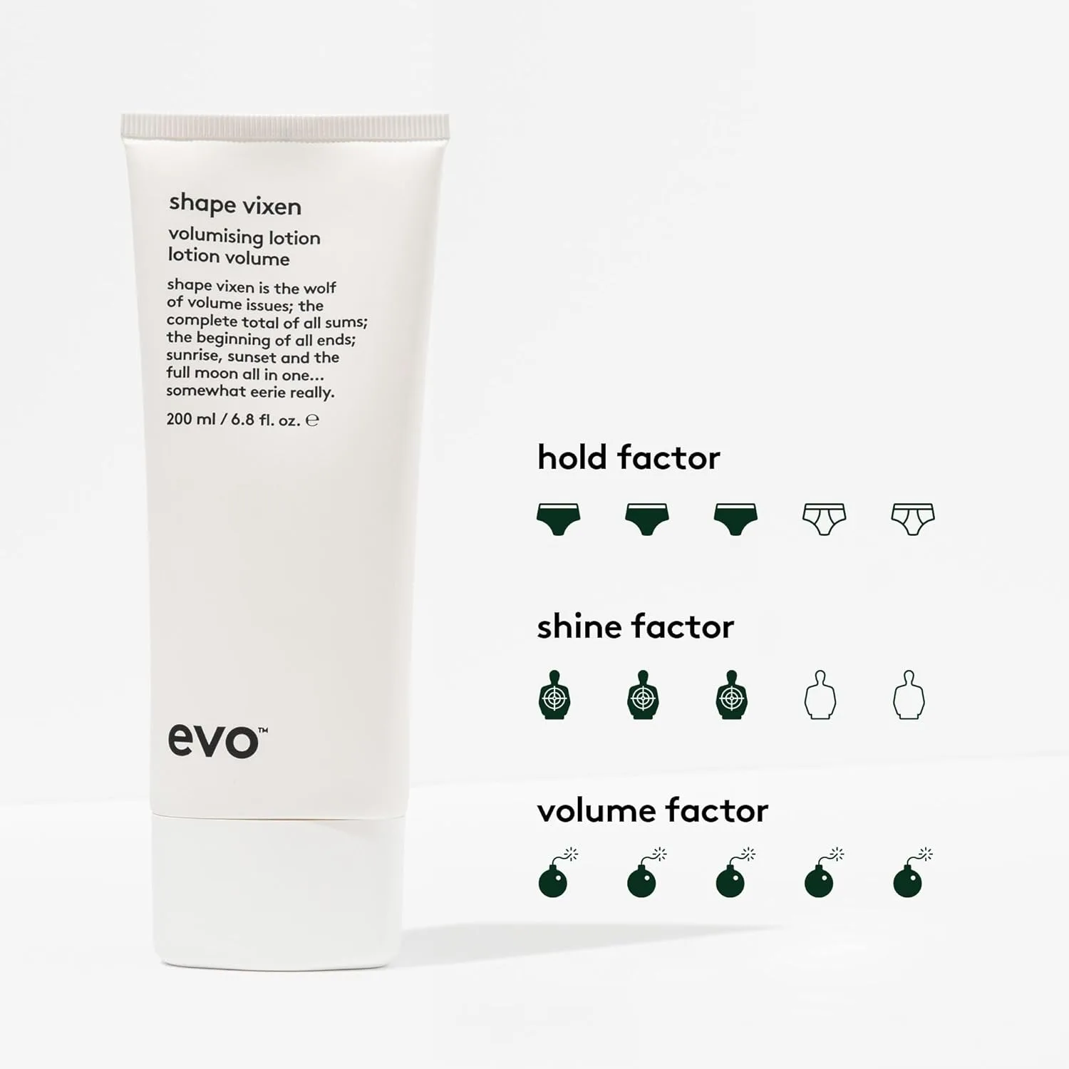 Лосьон для придания объема Evo Shape Vixen - профессиональная маска для укладки и текстурирования тонких прямых волос. 201 мл (1 шт.) — фото 2