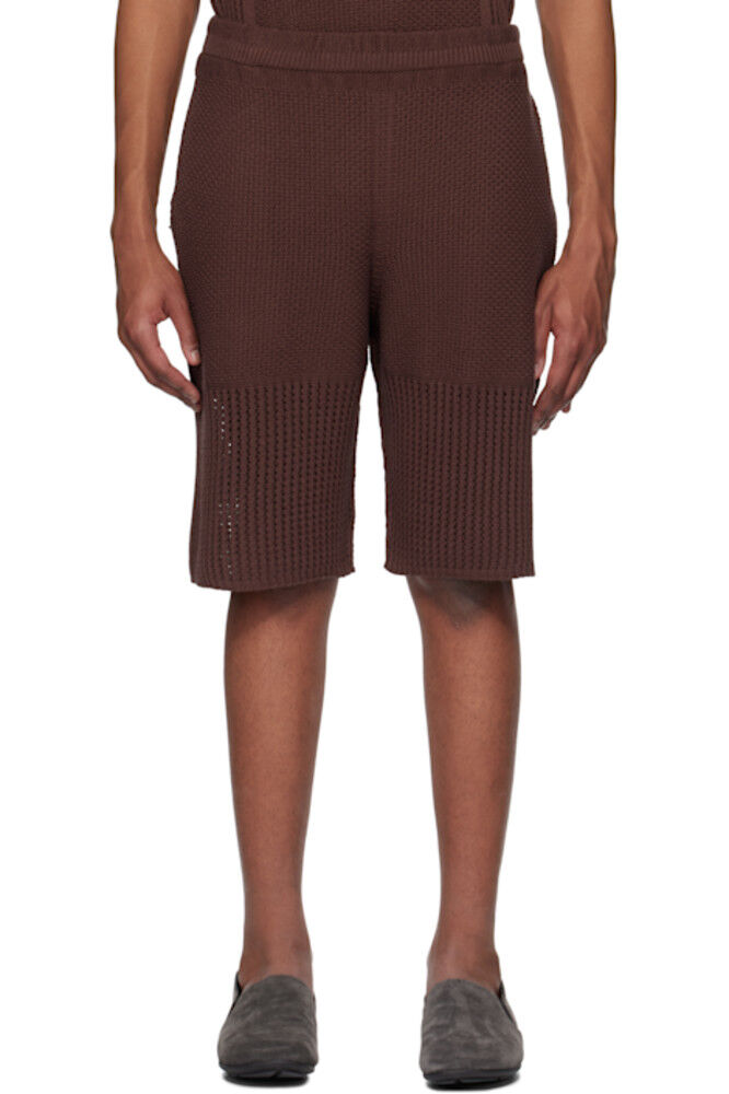 

Коричневые шорты в деревенском стиле HOMME PLISSÉ ISSEY MIYAKE