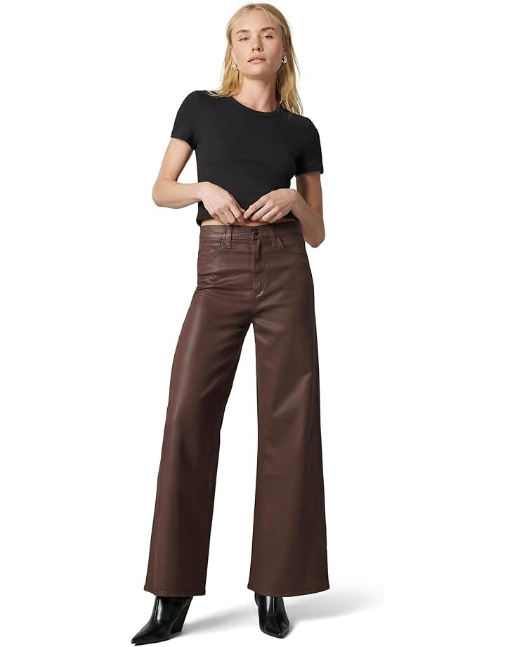 

Брюки Joe's Jeans Petite The Mia Wide Leg Coated, цвет Espresso