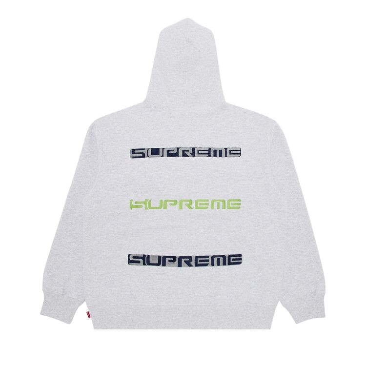 Толстовка Supreme AOI Stacked Hooded Sweatshirt Ash Grey, серый — фото 2