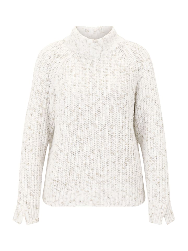 

Вязаный свитер с воротником-стойкой в цвете светло-бежевый меланж CARTOON