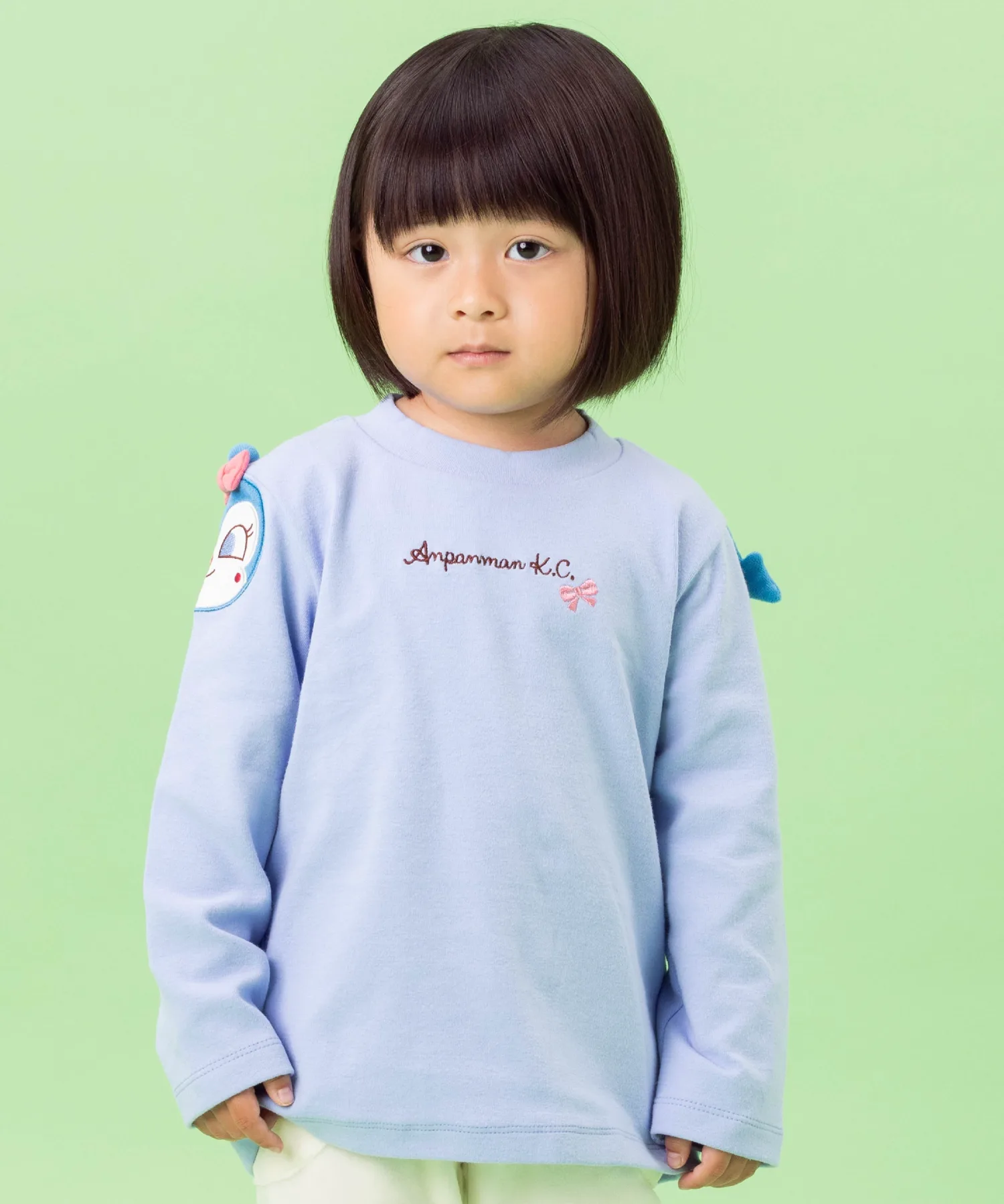 Детская коллекция ANPANMAN / (K) Пуловер с аппликацией на рукаве и лице Anpanman Kids Collection, blue