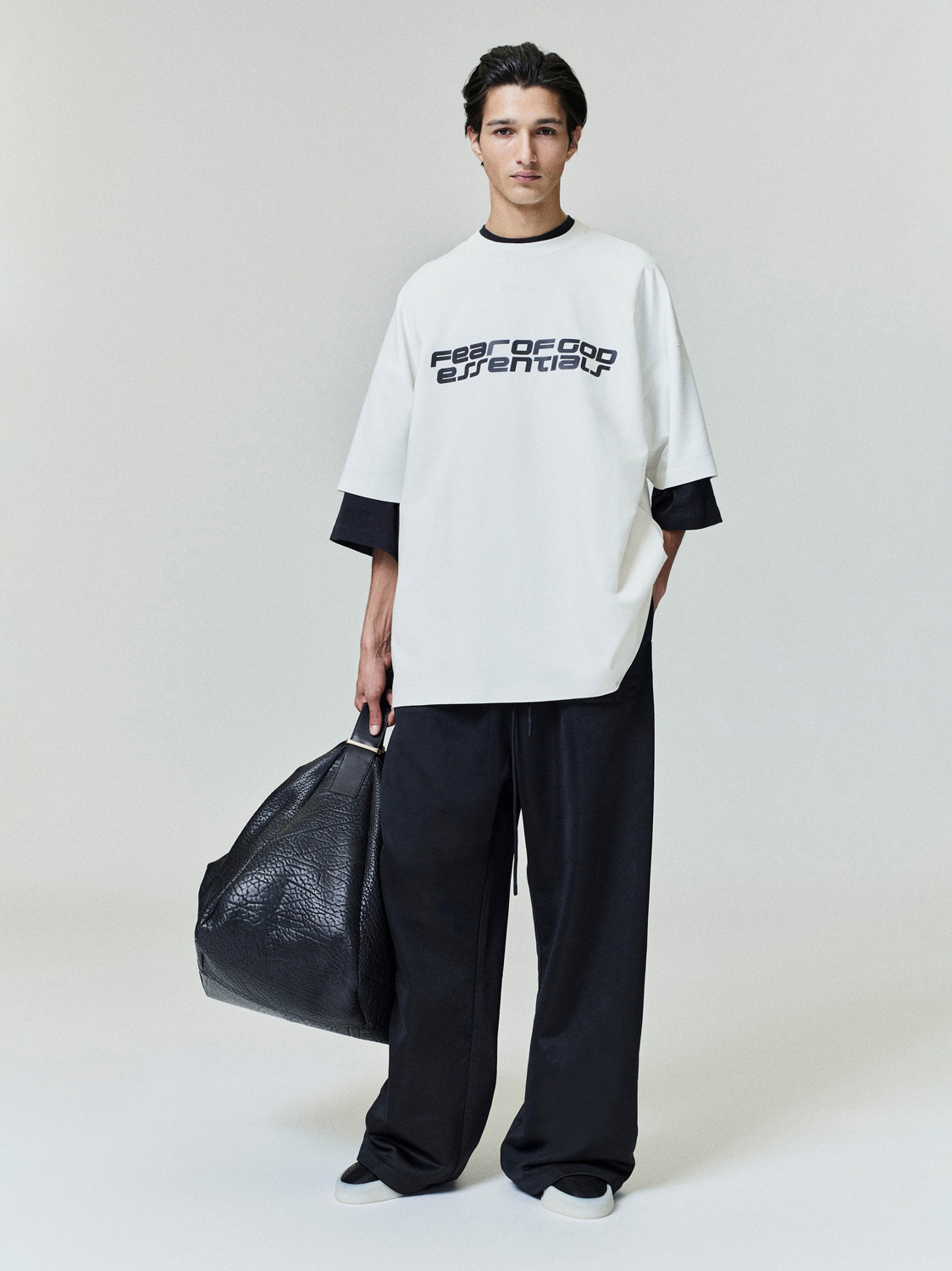 Футболка Fear of God Essentials Ponte 90s, слоновая кость — фото 3