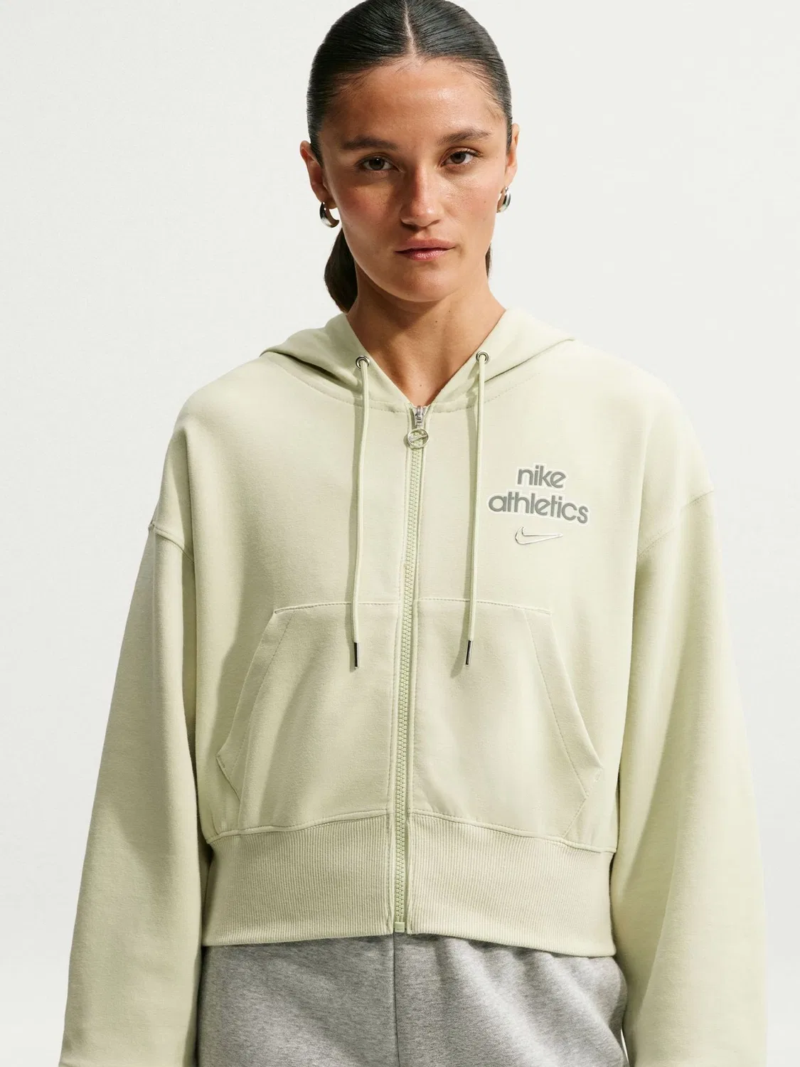 Толстовка на молнии, зеленая Nike