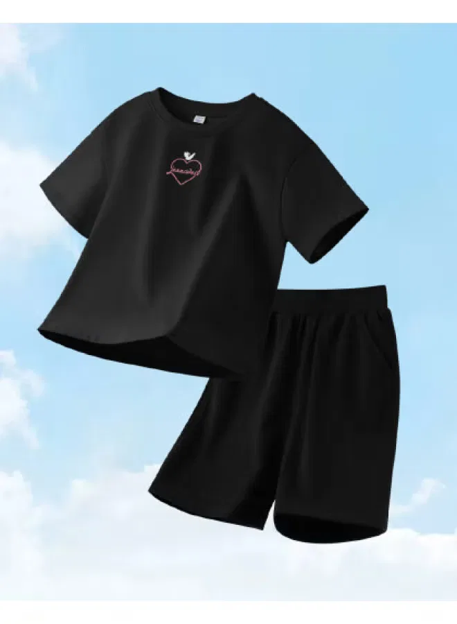 Комплект из футболки и шорт с коротким рукавом Jeanswest, черный
