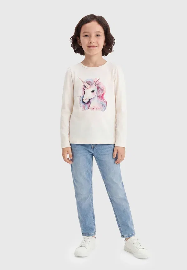 Комплект из 2 футболок с длинным рукавом Unicorn Name It Antique White/Lotus, белый