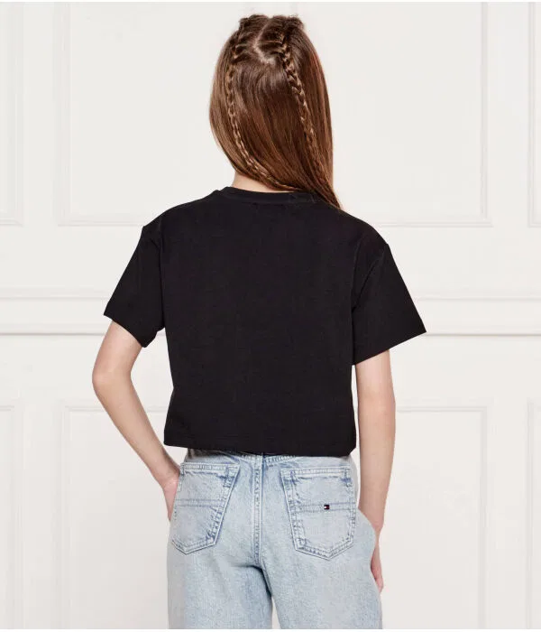 Детская футболка для девочек хлопковая Cropped Fit Pinko Up, черный — фото 3