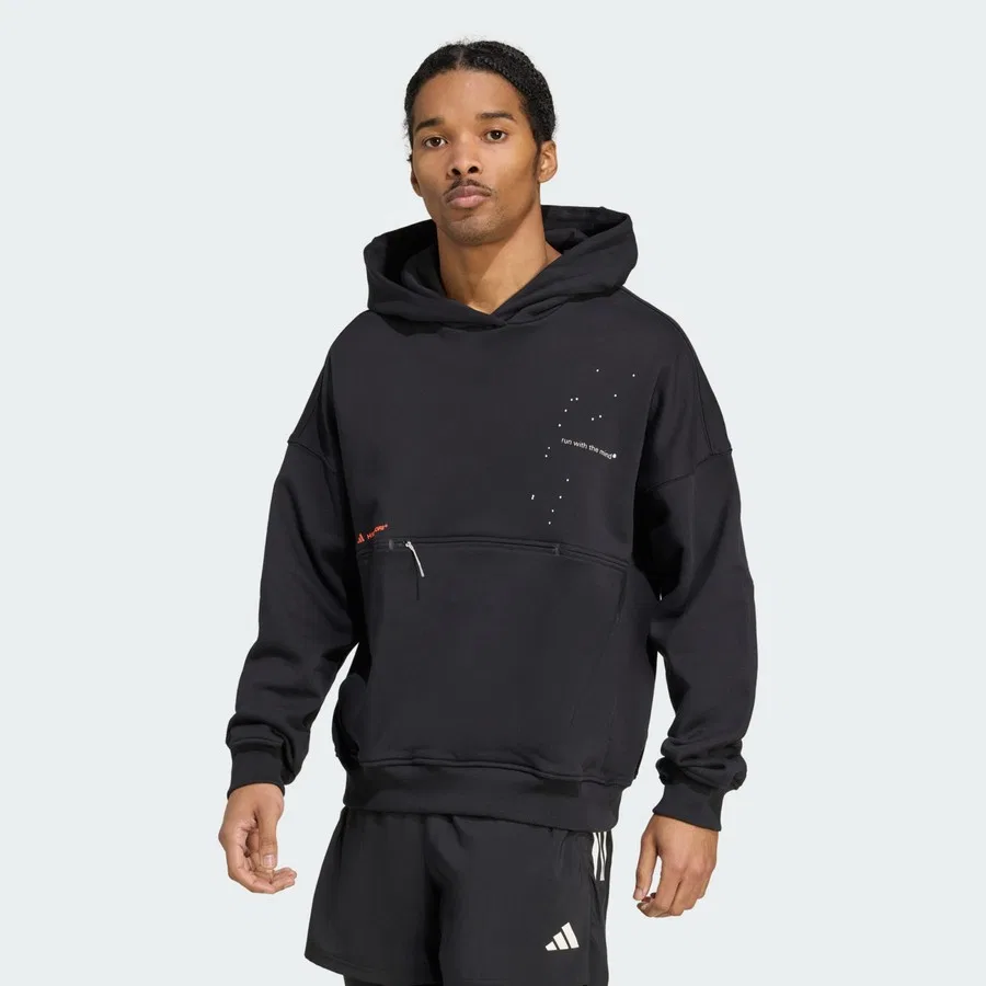 Худи для бега с принтом H.Koumori Running Hoodie adidas, Черный — фото 2