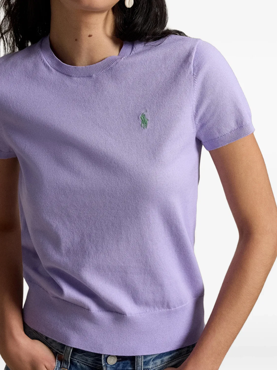 Polo Ralph Lauren Свитер с короткими рукавами фиолетовый — фото 3