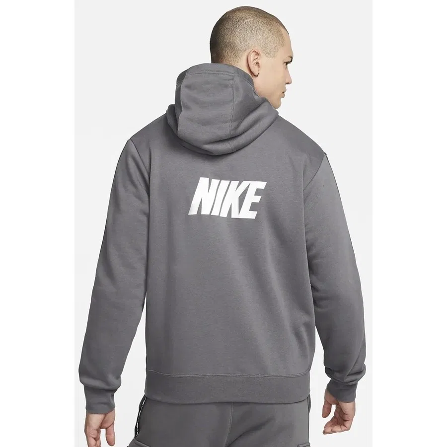 Свитшот мужской с капюшоном и флисом Nike Sportwear Pullover Hoodie Grey, Серый — фото 2