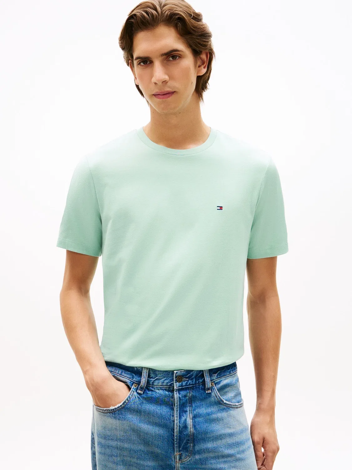 Футболка с вышивкой флага Tommy Hilfiger, мятно-зеленый