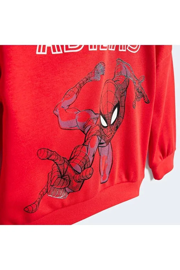 Детский комплект спортивного костюма для мальчиков с принтом Marvel Spider-Man Adidas, Red Black — фото 4