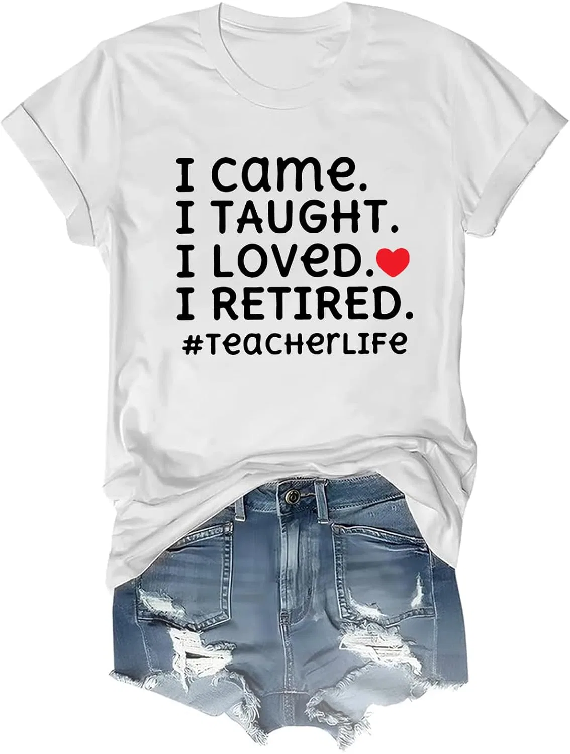 Мужская футболка с принтом I Came I Loved I Retired, White