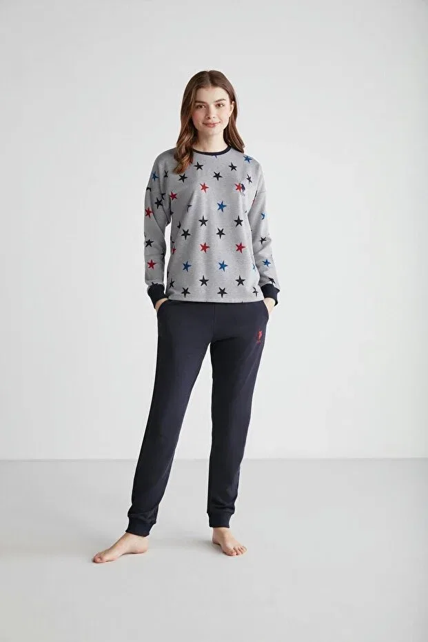 Женский пижамный комплект с длинным рукавом U.S. Polo Assn., Navy Blue