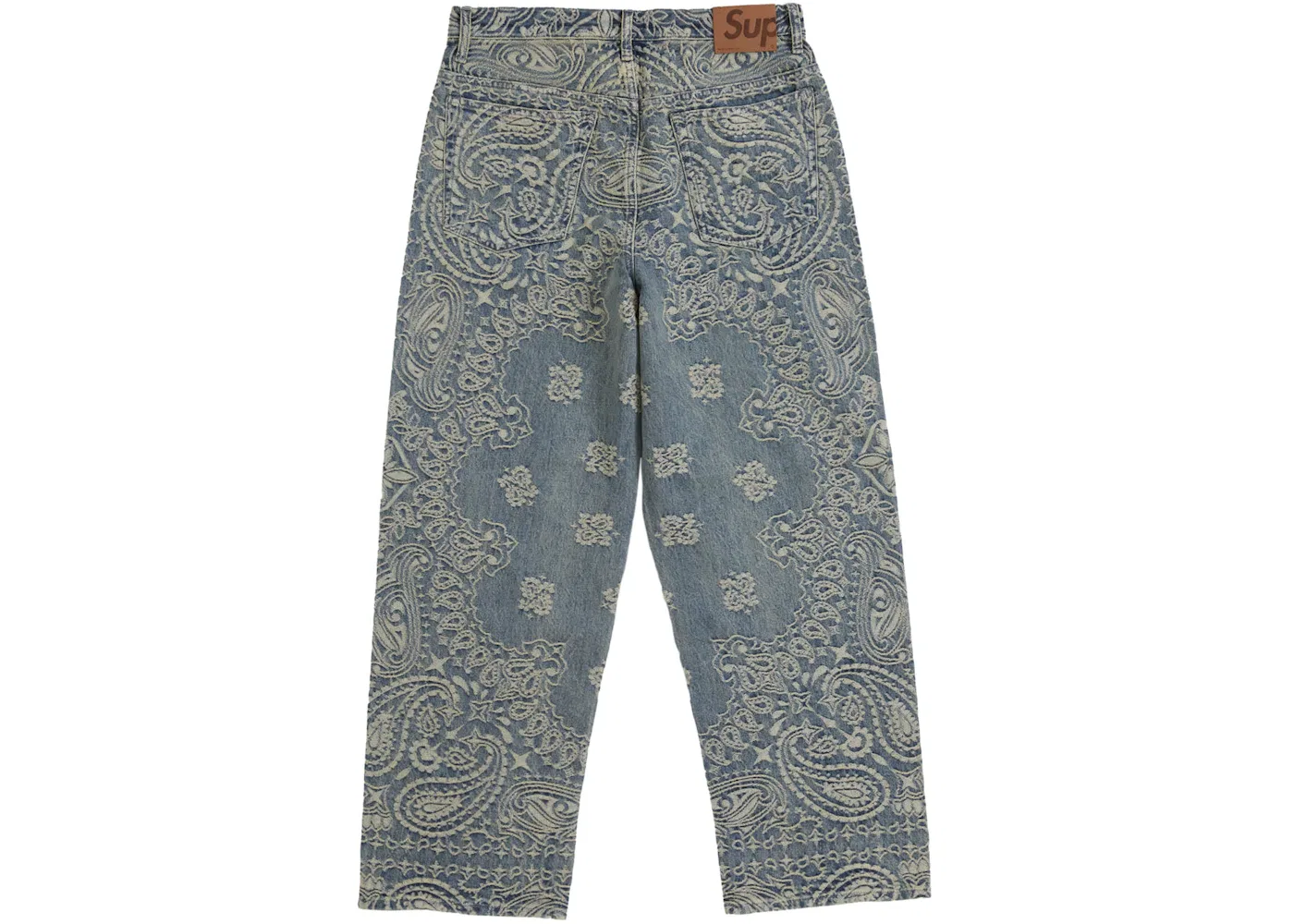 Мужские джинсы свободного кроя с принтом Bandana Jacquard Supreme, Blue — фото 2