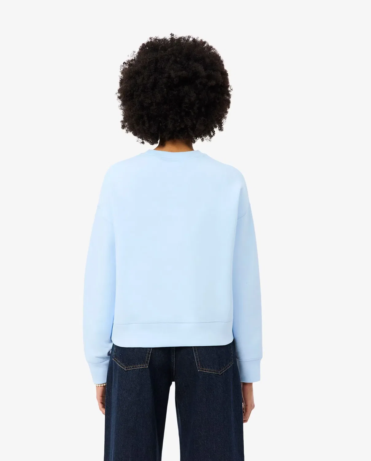 Свитшот женский Lacoste Azul Claro оверсайз из двойного трикотажа — фото 2