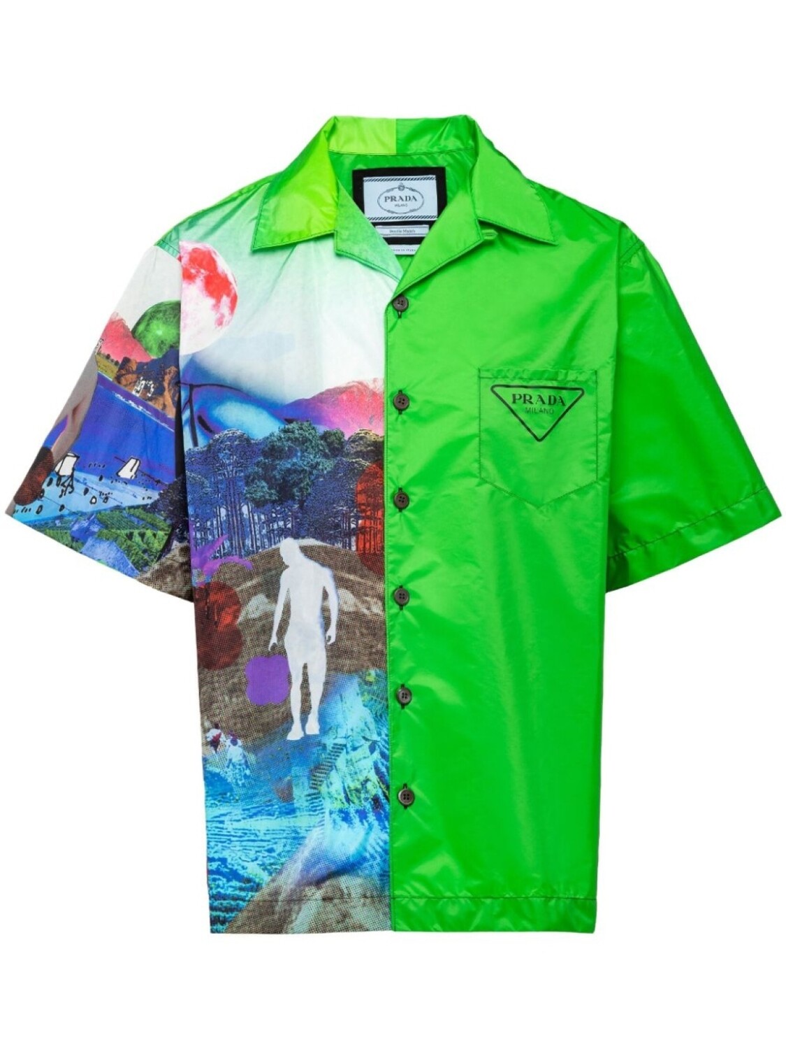 

Рубашка Double Match Re-Nylon Prada, зеленый