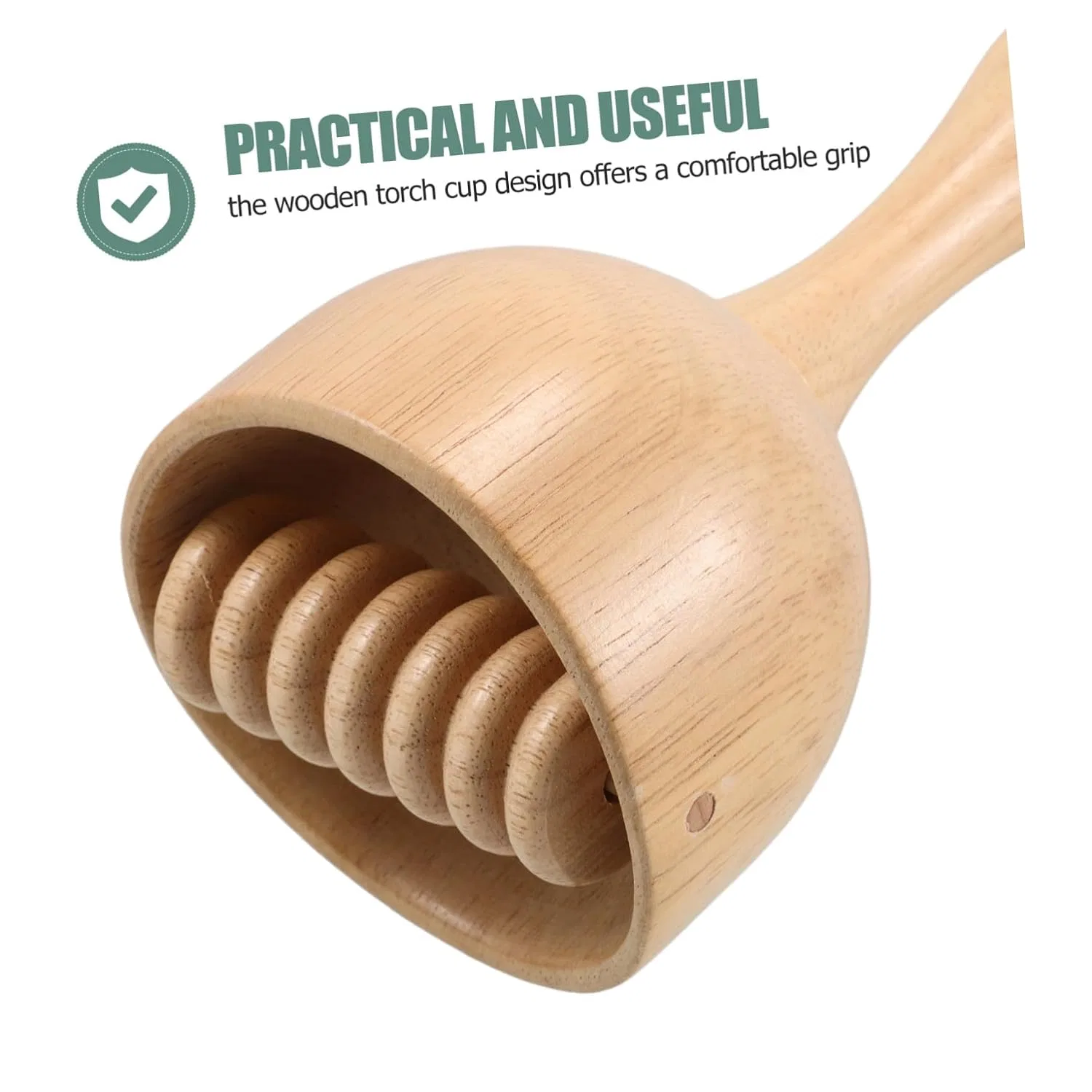 Массажер деревянный Swedish Wood Gua Sha Cup, 1 шт, 18x9x9 см, Beige Elayard — фото 3