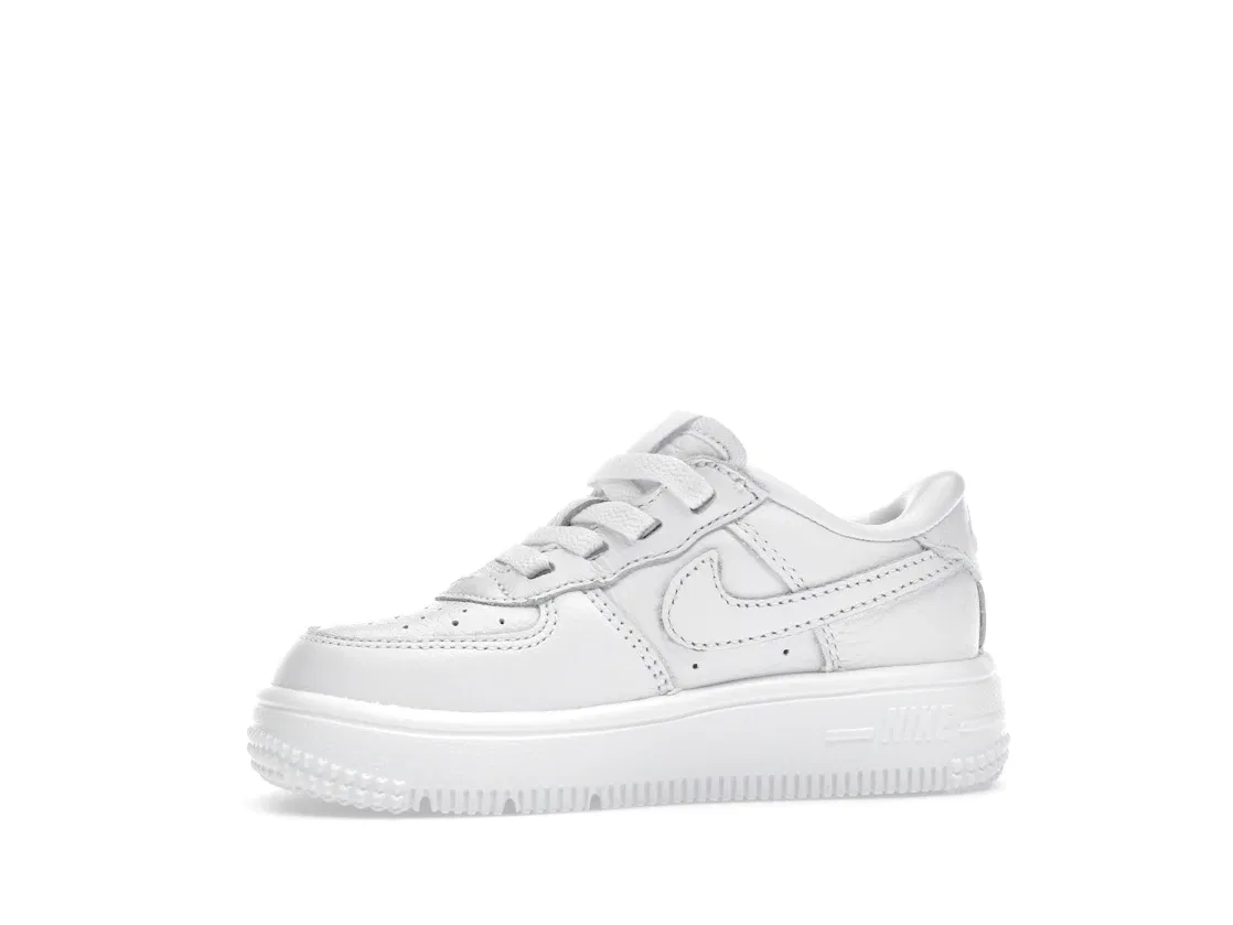 Детские кроссовки для мальчиков с липучками Nike Force 1 Low EasyOn, White/White/Cobalt Tint/White — фото 3