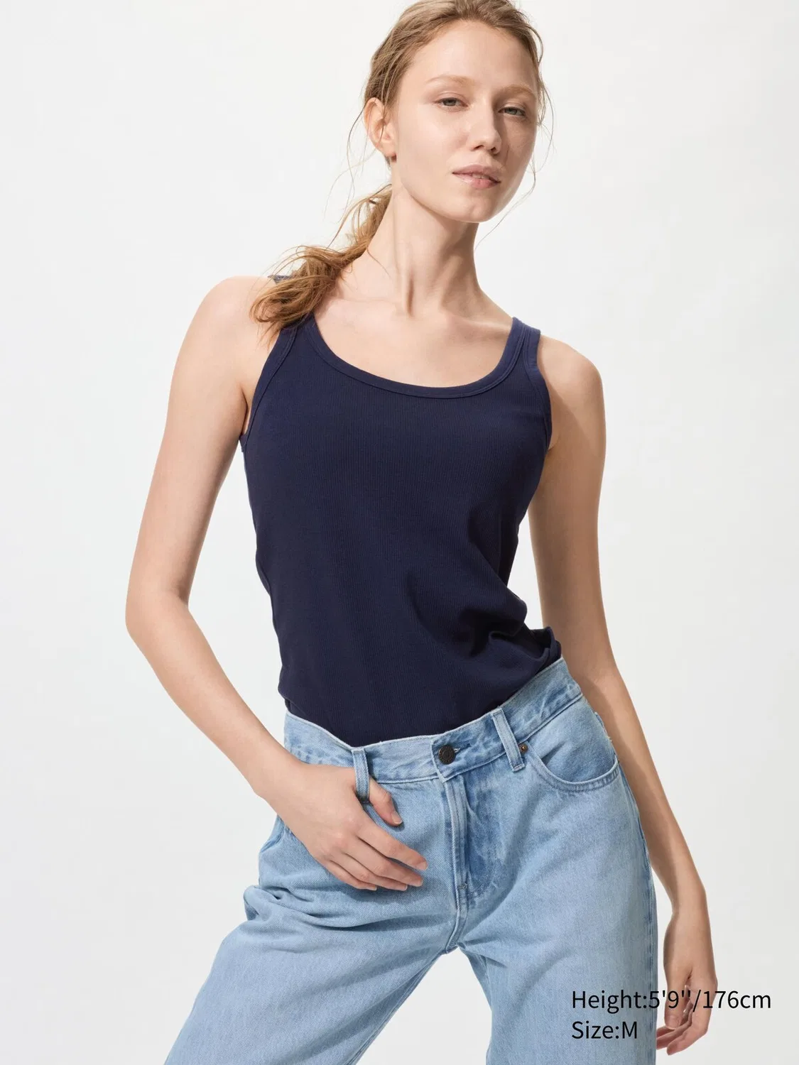 Бюстгальтер Uniqlo Airism, топ без рукавов, темно-синий