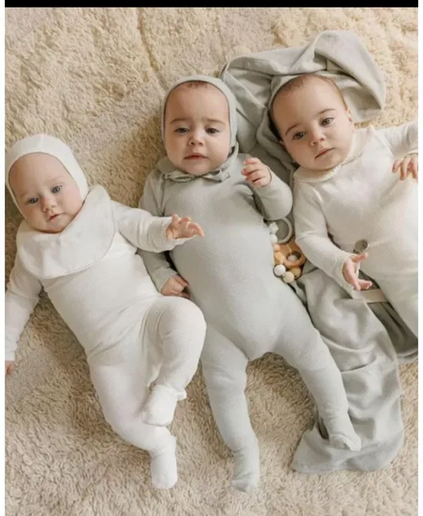 Детский комплект для новорожденных с вышитым воротником Take Me Home Set Ely'S & Co., Ivory Boy — фото 3