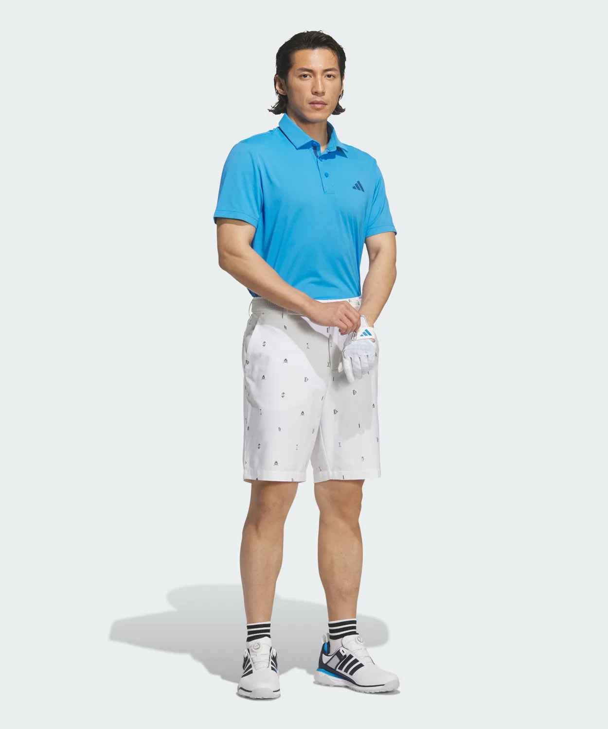 Мужская футболка-поло с принтом на спине Adidas Golf, Blue — фото 3