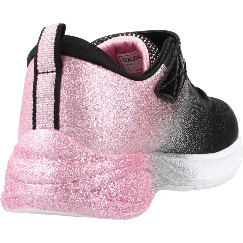 Детские кроссовки для девочек с блестками Comfy Flex 3.0-Lil Stylish Skechers, Schwarz Rosa Schwarz — фото 3
