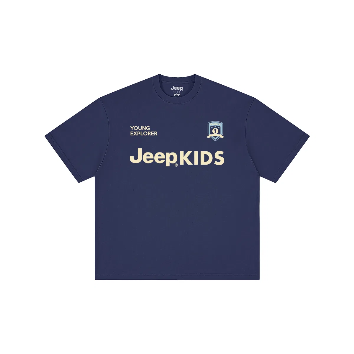 Детская футболка с круглым вырезом, хлопковая, модель Jeep, цвет Misty Blue