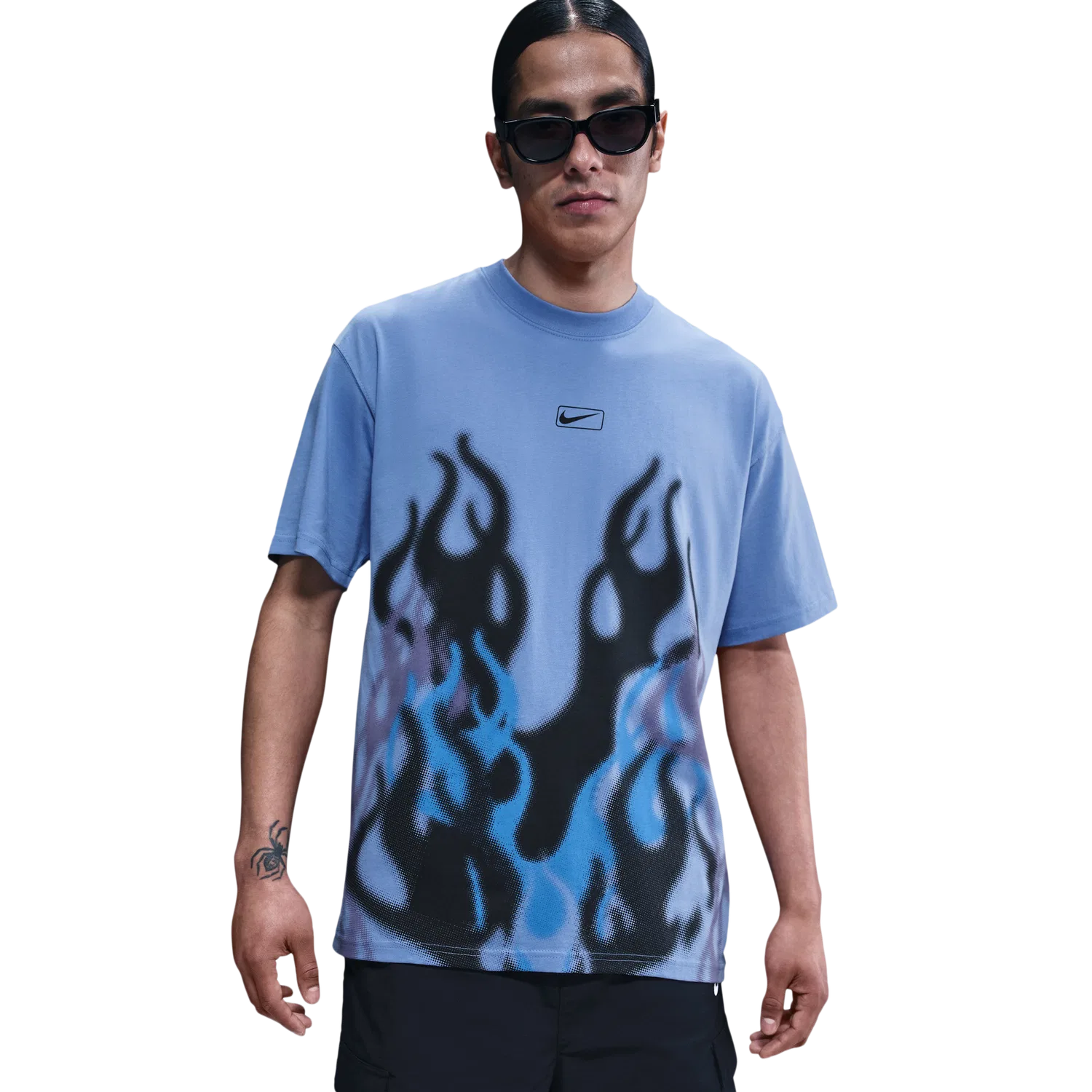 Мужская футболка с принтом пламени Flames OC T-Shirt Nike, Polar/Black — фото 4