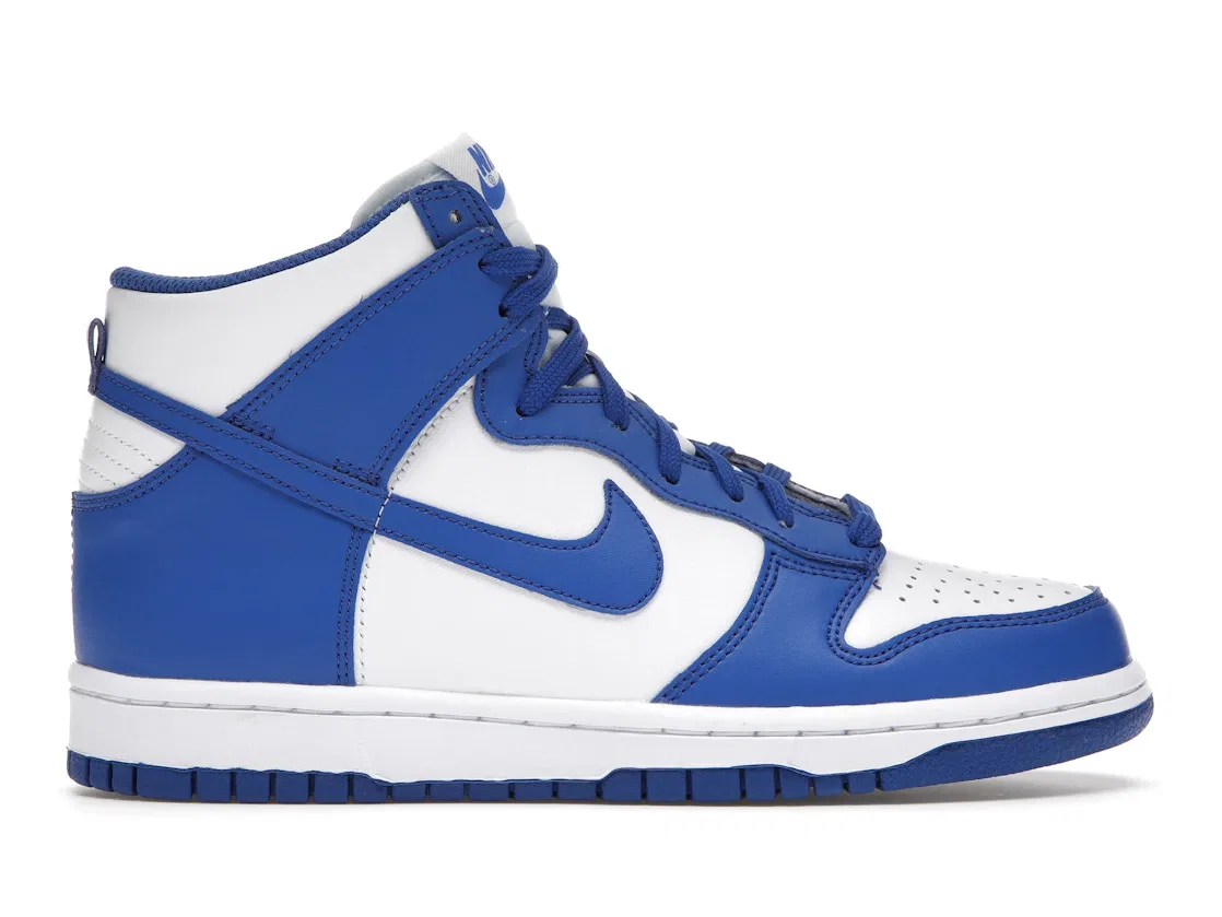 Детские кроссовки высокие с принтом Nike Dunk High Nike, White/Game Royal-Total Orange