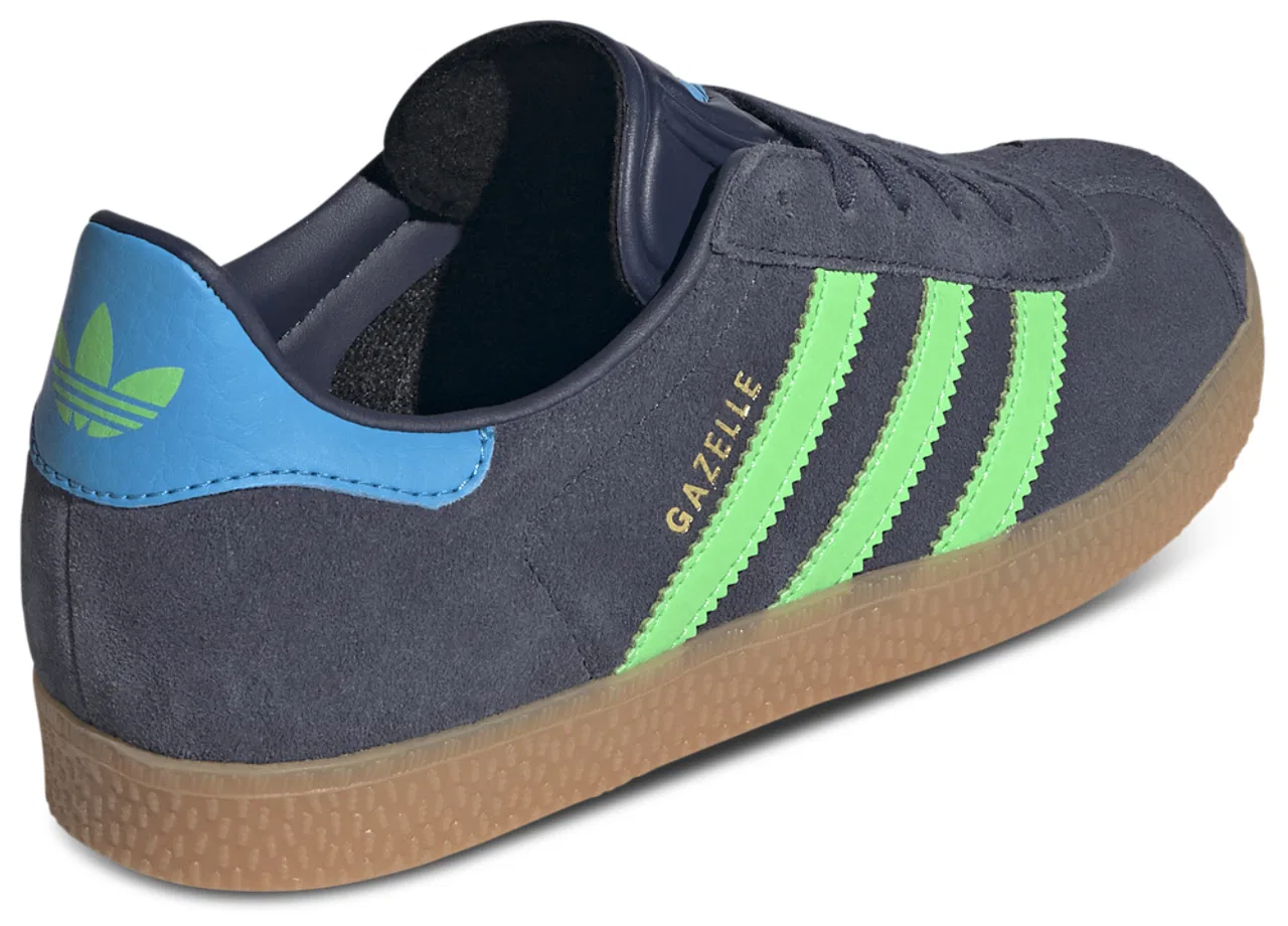 Кроссовки для мальчиков Gazelle Adidas, цвет Shadow Navy/Screaming Green/Aquamarine — фото 3